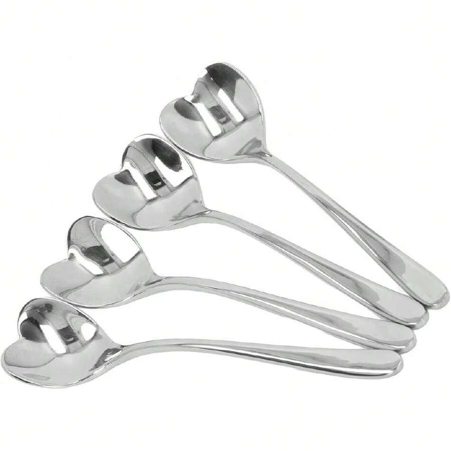 Cuchara de Mango Largo, Cuchara de Té Helado, Cuchara de Café, Corazón, Cóctel, Cucharas para Revolver, Cucharaditas para Café, Azúcar, Sopa, Juego de 4,41150683 - Multicolor - Ver 1