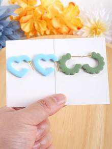 Simple Geometric Polymer Clay Cutters, Heart Shape Clay Cutters For DIY Jewelry Making And Pendant Making, Plastic Jewelry Design Earring Mold, No Power Supply Needed - Clay Cutters - View 7