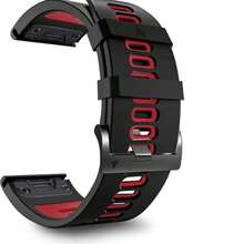 OFNRBRF 22/26mm Sport Silicone Band Compatible with Garmin Fenix8/7X/7 Pro/7/6 Pro/6/5 Plus/5,Quick-Fit Strap for Fenix E/Forerunner965 955/Descent G1/Approach S60 S62/epix Pro 47MM/quatix 7Pro - Azul y blanco - Ver 18