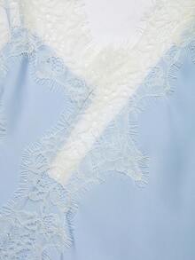 Seelio 新款女士时尚欧美风蕾丝装饰性感内衣风上衣 夏季 - 藍色 - 查看 8