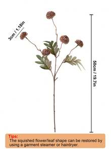 1支人造蒲公英花，50厘米塑料仿真植物枝条，带丝绸茎，适合家居客厅卧室装饰，仿真植物，秋季装饰，房间摆设，桌面装饰，花园装饰，情人节礼物 - 摩卡棕 - 查看 2