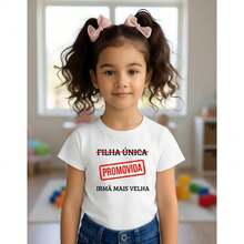 T-Shirt "Only Daughter - Promoted To Big Sister" - Children's - White - View 1