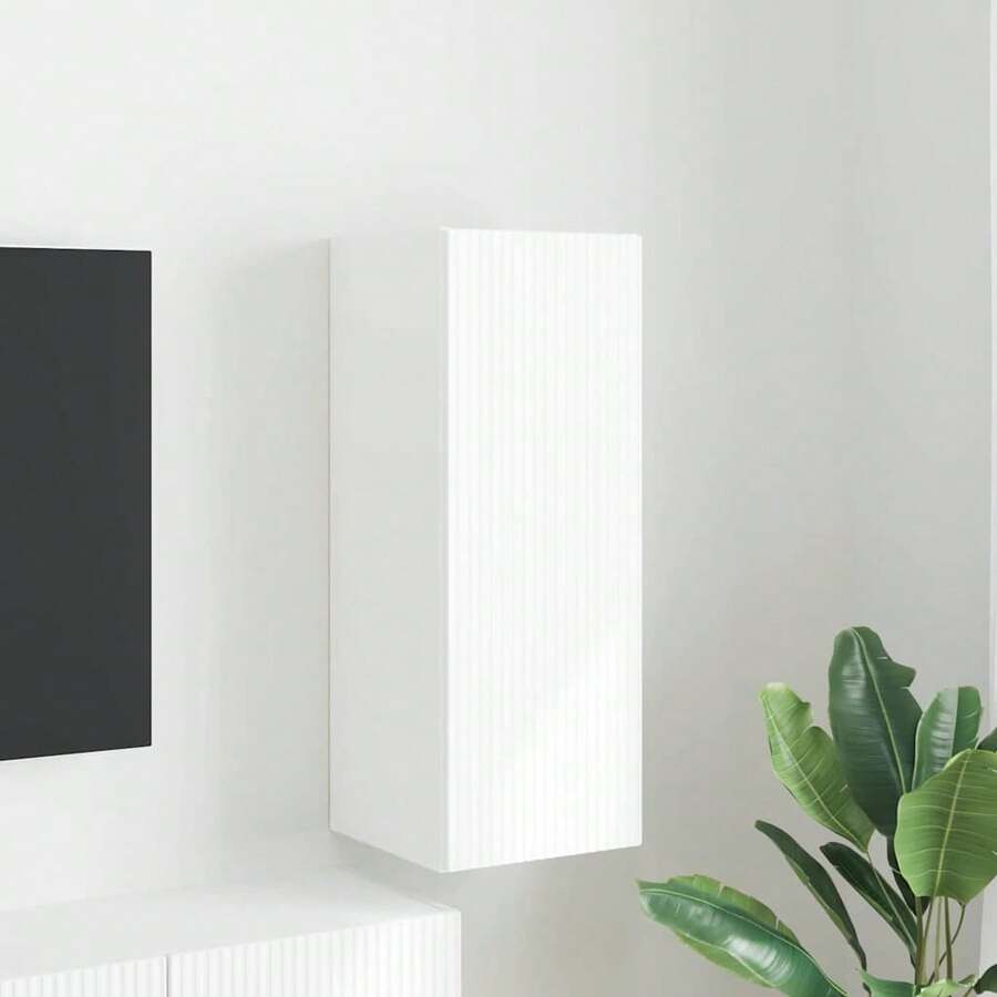 vidaXL TV-Wandschrank Wandmontiert Weiß 30 X 31 X 80 Cm Holzwerkstoff - White - View 1
