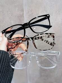 女士防蓝光眼镜三件套 | 男女通用简约风格 | 阅读和电脑使用理想之选 | 多种颜色组合 | 时尚百搭，适合各种场合 | 大框眼镜 - 彩色 - 查看 5