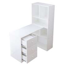 Office Desk - White + Wood - View 8