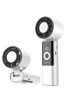 Foldable Chilling High-Speed Fan - Handheld Fan, Built-In 3600mAh Battery, Long Battery Life, Pocket Size, Battery Or USB Powered, 199 Wind Speed Settings, Press 3s To Activate Cooling Mode, Mini USB Portable - Multicolor - View 13