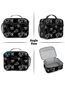 儿童午餐盒保温软袋，返校午餐袋，可重复使用保温便携午餐盒，男女通用防漏保冷手提袋 - 黑色 - 查看 11