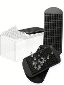 1 khay làm đá viên nhỏ 160 ô bằng silicon, có khả năng chịu lạnh và độ bền tốt, có thể dùng làm khuôn đá viên, khuôn bánh pudding, thích hợp cho gia đình, quán bar, câu lạc bộ, cắm trại, tiệc nướng BBQ và tiệc mùa hè, dễ sử dụng và lấy đá ra, có thể tái sử dụng, thiết kế xếp chồng được, thích hợp cho tủ lạnh, phụ kiện nhà bếp, khay làm đá tủ lạnh. - Nhiều màu - Xem 3