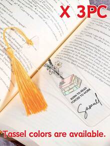 Personalized Acrylic Tassel Bookmarks (1/3/5 Per Pack) – Customizable With Text And Designs, Making Them The Perfect Gift For Book Lovers, Holidays, And Teachers. Also Suitable As Home Decor, Wedding Gifts, And Presents For Other Book Lovers. - Multicolor - View 14