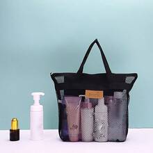 A Travel Beach Bag, Storage Bag, Portable Outdoor Toiletry Bag, Swimming Bag, And Mesh Storage Pouch For Travel - màu đen - Xem 11