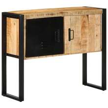 vidaXL Konsolentisch 90x35x75 Cm Aus Rauem Mangoholz - Yellow - View 1