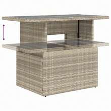 vidaXL 7-Teiliges Gartensofaset Mit Kissen, Hellgrau, Poly-Rattan - Grey - View 10