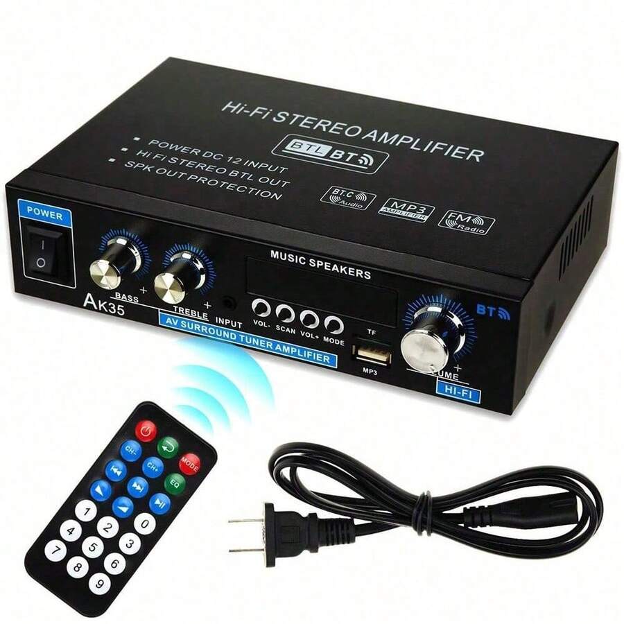 AK35 180W Bluetooth Digital Audio Stereo Power Amplifier - A - View 1
