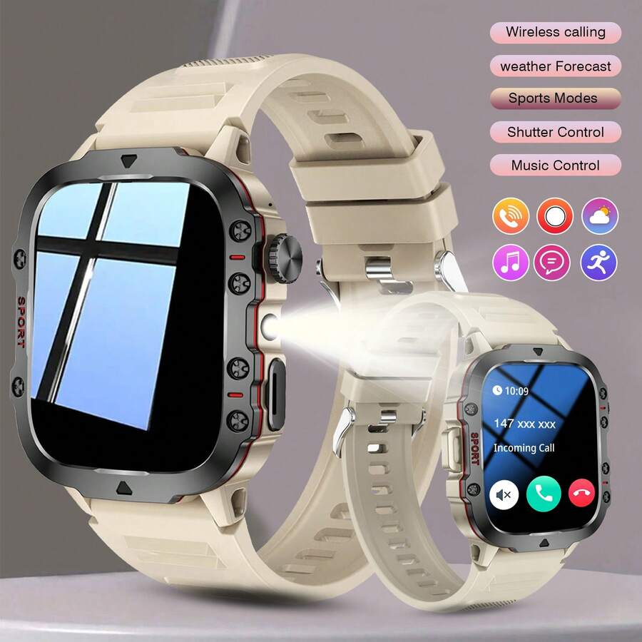 Smartwatch z bezprzewodowym wybieraniem numerów, wieloma trybami sportowymi, przypomnieniem o połączeniach i odrzucaniem połączeń, powiadomieniem SMS, konfigurowalną tapetą, kompatybilny z systemami iOS i Android - Wielokolorowe - Zobacz 1