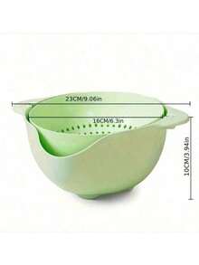 2-Tier Rotating Fruit & Vegetable Washing Bowl, Kitchen Drain Basket, Non-Drip Fruit Plate For Home Use - one-size - View 4