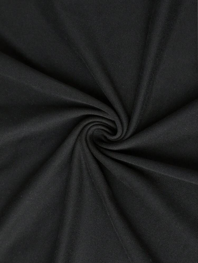 1件女童休闲印花圆领短袖T恤，夏季学生童装 - 彩色字母饮料印花T恤，为每个孩子带来欢乐和幸福！ - 黑色 - 查看 5