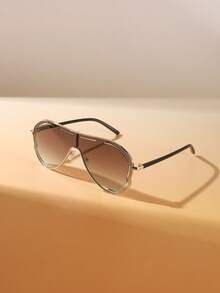 1 PC Women's Vintage Geometric Metal Frame Fashion Glasses, Large Frame, Novelty, Lightweight, Suitable For Beach Parties, Includes Glasses Case - 彩色 - 查看 7