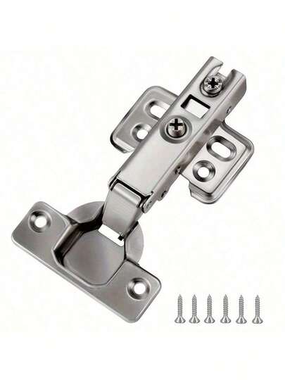 2pcs Hydraulic Cabinet Hinges With Soft Close Function, Adjustable For Kitchen Cabinet Doors, Includes Screws