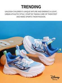 Disney 1 Pair  Collaboration Children's Sneakers, Suitable For Daily Wear, Festivals, Sports, Outdoor Activities, Comfortable, Non-Slip, Breathable (Boys' Sneakers, Boys' Skate Shoes, Children's Sneakers, Girls' Sneakers, Girls' Skate Shoes) - Blue - View 2