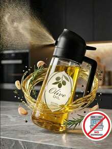 1pc 400ml 2-In-1 Olive Oil Sprayer Bottle, Multi-Functional Tilting Spraying Design, Leak-Proof Seasoning Container, Suitable For Cooking, Grilling, Salad, Baking, Soy Sauce, Vinegar, Essential Kitchen Tool - Multicolor - View 14