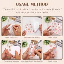 1pc Eid Mubarak UV DTF Transfer Sticker - Castle Lantern Star & Moon Pattern Ramadan Kareem Cup Wraps Decal For Mugs, Glassware, Bottles & Art Crafts, Self-Adhesive Crystal Labels - A - View 7