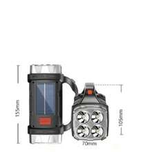 Senter Portabel Bertenaga Tinggi yang Dapat Diisi Ulang USB, Lampu LED Tenaga Surya dengan Lampu Kerja COB, 4 Mode, Pengisian Daya untuk Ponsel, Lampu Kemah Luar Ruangan, Tahan Air, Penerangan Darurat untuk Rumah - Hitam - View 10