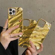 Ốp lưng điện thoại cao cấp màu vàng 3D họa tiết lượn sóng bất đối xứng, tương thích với iPhone 17 Pro Max/17 Pro/17 Air/17/16 Pro Max/16/16 Pro/16 Plus/15/15 Pro Max/15 Pro/11/12/13/14 Pro Max/11 Pro/11 Pro Max/12 Pro/12 Pro Max/13 Pro/13 Pro Max/14 Pro/14 Pro Max, chất liệu mềm mại, thiết kế sáng tạo cao cấp, quà tặng mùa xuân. - vàng sang trọng - Xem 25