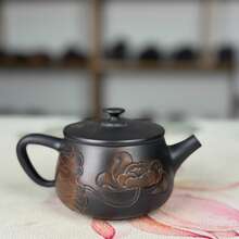 1 Set de Tetera de Arcilla Púrpura, Juego de Vajilla de Té de Arcilla Púrpura Hecho a Mano, Juego de Té para el Hogar y Viajes, Incluye 1 Tetera y 4 Tazas de Té para Invitados, Vajilla de Té de Estilo Chino Único, Adecuado para Uso Doméstico, Invitados y Como Regalo - Multicolor - Ver 1