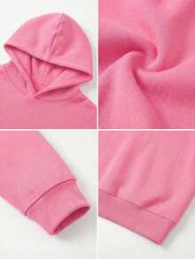 Áo sweatshirt nữ dáng dài, tối giản, màu trơn, thoải mái cho mùa thu/đông, món đồ cơ bản không thể thiếu trong tủ quần áo, phù hợp cho cả đi chơi, công sở, tôn dáng, mềm mại và ấm áp, đồ cần thiết cho kỳ nghỉ, áo khoác ngoài nữ mùa xuân/đông, thời trang, áo sweatshirt nữ, màu hồng - Hồng - Xem 6