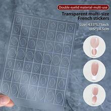 1 Sheet 3D Clear French Nail Stickers French Tip Guide Hollow Grid Pattern Nail Stencils Decals Adhesive Lines Nails Guides Tool - Clear - View 17