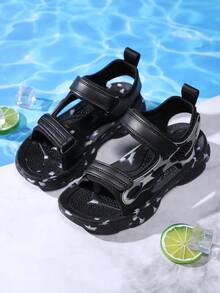 Boys' Sandals, Children's Summer Shoes, Big Kids' Breathable Casual Beach Shoes, Lightweight Student Sandals - Black - View 6