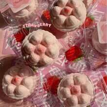 柔软、慢回弹逼真草莓蛋糕造型挤压玩具，减压解压玩具 - 彩色 - 查看 1