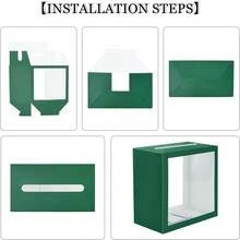 Elegant Green Card Box For Wedding, Baby Shower, Graduation & Party Gifts - Green Card Box - 查看 3