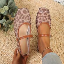 New Fashionable And Sexy Transparent Leopard Print Mesh Flat Shoes For Women In Spring, Summer, And Autumn, Lightweight And Breathable, With Adjustable Tightness, Suitable For Parties, Work, Going Out, Travel And Vacation, - 棕色 - 查看 7
