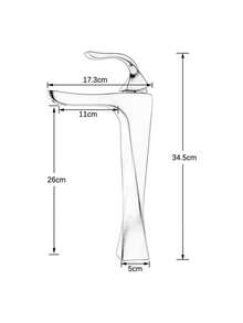 Torneira Monocomando Banheiro Prata Brilhante Aço Inoxidável 304 – Misturador Cascata Para Pia E Bancada, Alta Durabilidade E Acabamento Premium - Falar - Visão 2