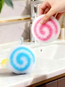 1pc Spiral Pattern Hanging Cleaning Ball, Easy To Dry Bathroom Cleaning Tool, Highly Useful Desktop & Crevice Cleaner - A - View 4