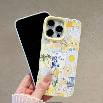 Yellow Lemon Italian Summer Collage. This Stylish Phone Case Is Compatible With Samsung, Apple, VIVO, OPPO, , Transsion, ,  And Honor. Made Of TPU Silicone, It Offers Shock And Drop Protection And A Superior Feel. It's An Ideal Gift For Family, Friends, And Loved Ones, And A Perfect Choice For Valentines Day And Year's Gift.Yellow Phone Case, Case, 17 Pro Case,Ipad Case,Phone Cases, 16 Case, 17 Case, 15 Case, 17 Pro Max,Phone Case  15, 16 Plus Case, 14 Case,Case