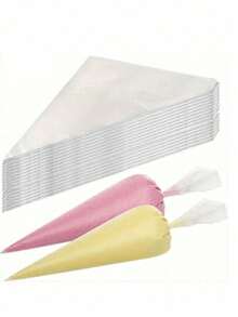 Piping Bags, 100 PCS Clear Disposable Icing Bags, Thickened Non-Slip And Anti-Burst Pastry Bags For Baking And Decorating Desserts Cakes Cookie - Clear - View 9