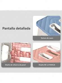 1 pieza aburete Plegable portátil con asa, Taburete de Plástico Antideslizante Reposapiés Compacto y Resistente Escalera Ligera Sillas Plegables Ideal para Baño Cocina Dormitorio Camping,portátil mini silla plegable al aire libre para adultos, silla de pesca portátil - Rosa Pálido - Ver 7