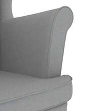 vidaXL Poltrona con poggiapiedi grigio chiaro in tessuto - Grigio - Visualizzare 9