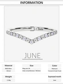 1pc Luxury S925 Sterling Silver V-Shaped Vita Chroma Ring With 12 Birthstones, Suitable For Women, Wedding, Gift For Girlfriend, Holiday - V-shaped - View 33