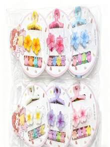 PACK OF 12 Assorted Children's Kits Of Hair Clips With Scrunchies - Model 5 - View 2