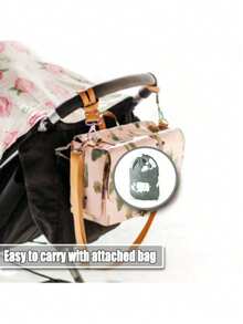 1pc Regular Baby Shopping Cart Protective Pad, Cartoon Portable Foldable Shopping Cart & High Chair Cushion - Gray White Elephant - View 6