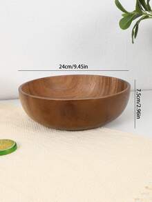 1pc Wood Bowl, Modernist Salad Bowl For Kitchen - Brown - View 7