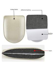 1 Pair Women's Cushioned Shock-Absorbing High Heel Pads, Self-Adhesive Sweat-Absorbing Breathable Heel Inserts Suitable For Summer Sandals, Wedges, Leather Shoes, High Heels - Apricot - View 4