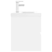 vidaXL Mobile sottolavabo con lavabo integrato, bianco, in materiale ligneo - Bianco - Visualizzare 5