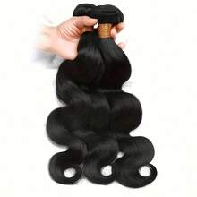 1pc/3PCS Body Wave Bundles Human Hair 10A Brazilian Hair Bundles For Women Natural Human Hair Weave Extensions Soft Natural Black - Black - View 6