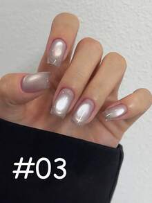 10毫升新款流行蓝宝石猫眼凝胶指甲油 2026 亮白闪亮蓝黑色深海蓝瓷白玻璃珠猫眼美甲美甲用品情人节美甲 - 彩色 - 查看 5