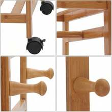 Heavy Duty Wooden Clothes Rail Rack - Burlywood (natural Wood Color) - View 8