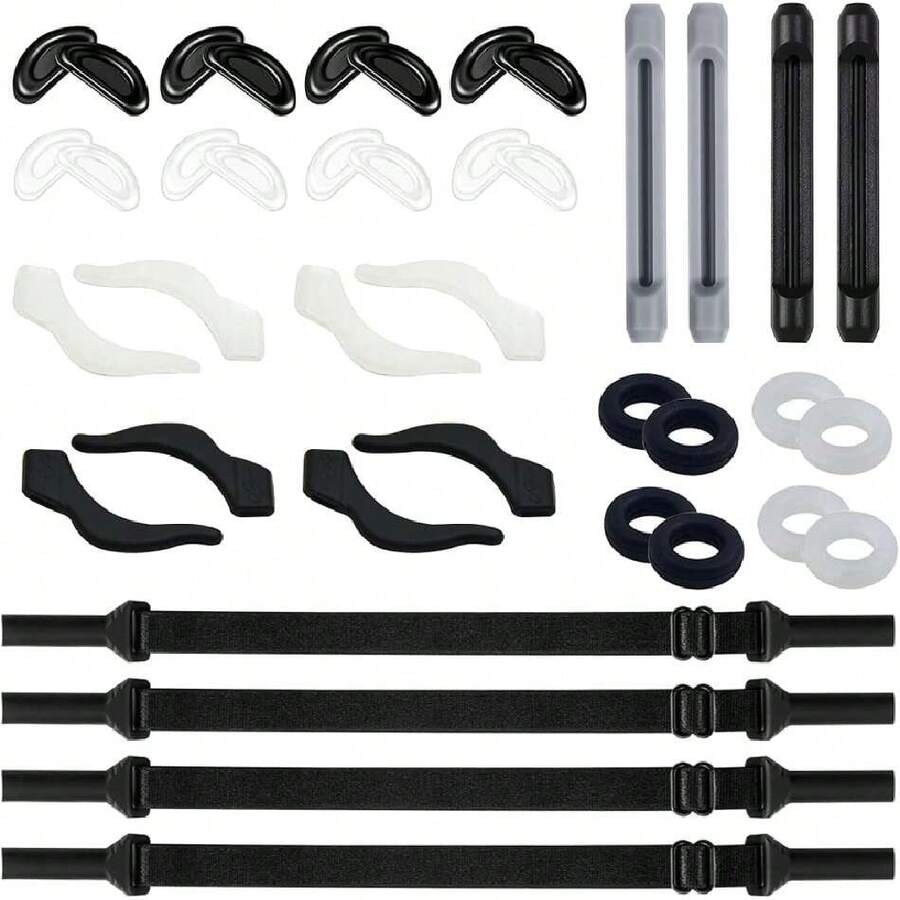 22pzs Sujetador de Lentes,Incluir 4 Cordón para Lentes Nylon y 18 Pares Accesorios para Antideslizante,Retenedores de Lente Silicona de Alta Elasticidad,Correa para Gafas,41153816 - Multicolor - Ver 1